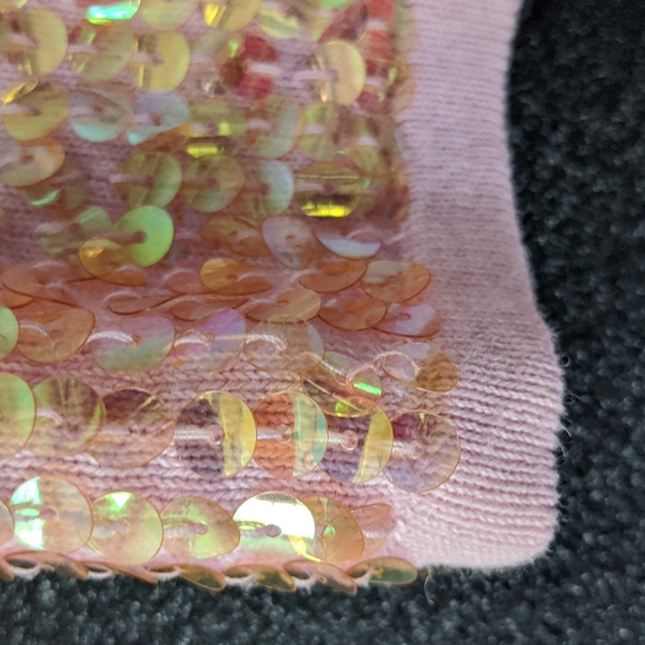 Y2k Coolwear USA Pink Sequined Cotton Blend Knit Tank Top Size Medium - Picture 4 of 7